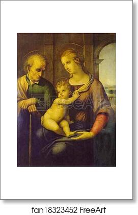 Free art print of Holy Family (The Virgin with the Beardless Joseph) by Raphael