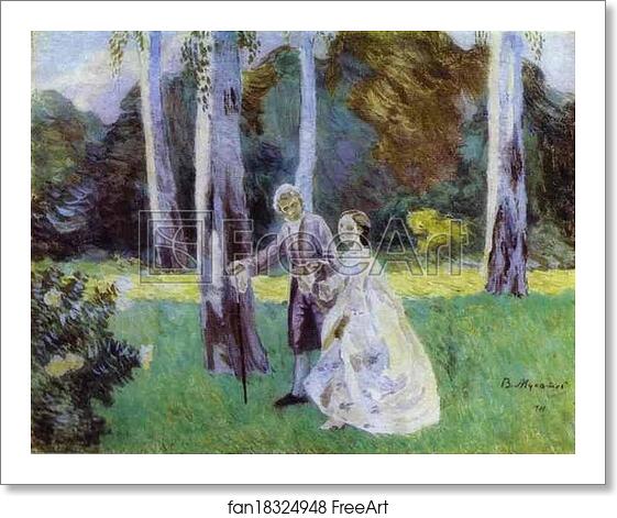 Free art print of A Walk by Victor Borisov-Musatov Free art print of A Walk by Victor Borisov-Musatov