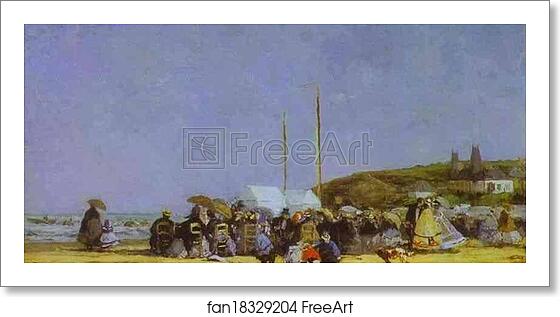 Free art print of Beach Scene, Trouville by Eugène-Louis Boudin Free art print of Beach Scene, Trouville by Eugène-Louis Boudin
