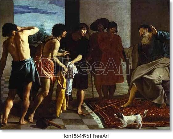 Free art print of Joseph's Bloody Coat Brought to Jacob by Diego Velázquez