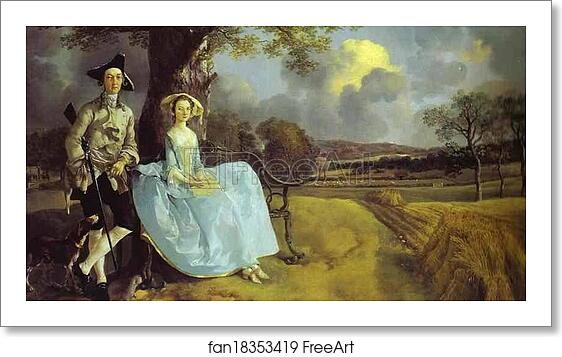Free art print of Robert Andrews and His Wife Frances. Detail by Thomas Gainsborough