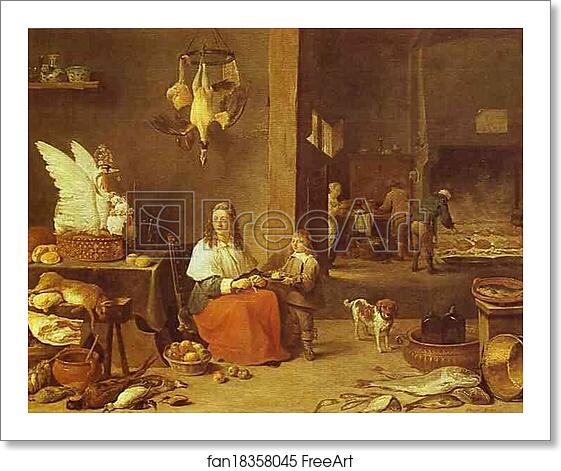 Free art print of Kitchen Scene by David Teniers The Younger