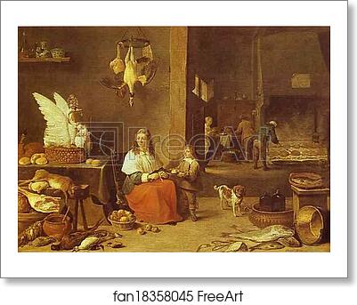 Free art print of Kitchen Scene by David Teniers The Younger