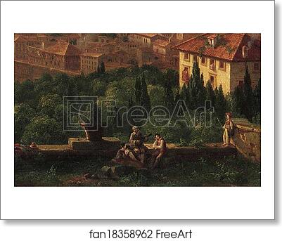Free art print of View of Florence from San Maniato. Detail by Thomas Cole