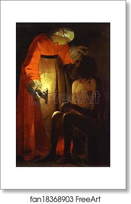 Free art print of Job and his Wife by Georges De La Tour