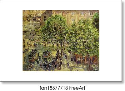Free art print of Place du Théâtre-Français by Camille Pissarro