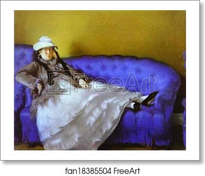 Free art print of Portrait of Mme. Manet on a Blue Sofa by Edouard Manet