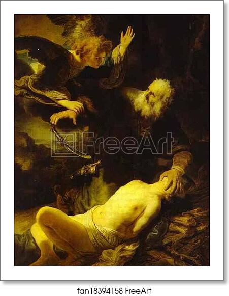 Free art print of The Angel Stopping Abraham from Sacrificing Isaac to God by Rembrandt Harmenszoon Van Rijn Free art print of The Angel Stopping Abraham from Sacrificing Isaac to God by Rembrandt Harmenszoon Van Rijn