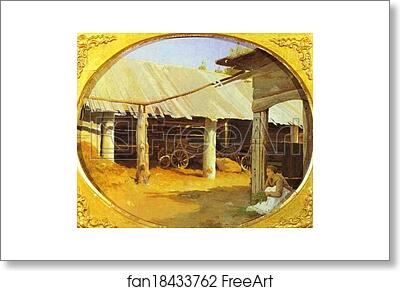 Free art print of Peasant's Courtyard by Feodor Vasilyev