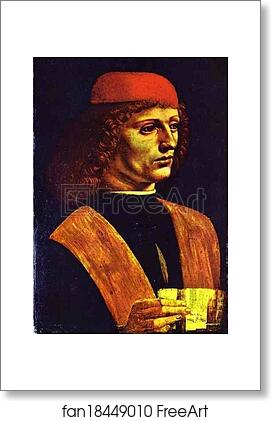 Free art print of Portrait of a Young Man (Portrait of the Musician Franchino Guffurio?) by Leonardo Da Vinci