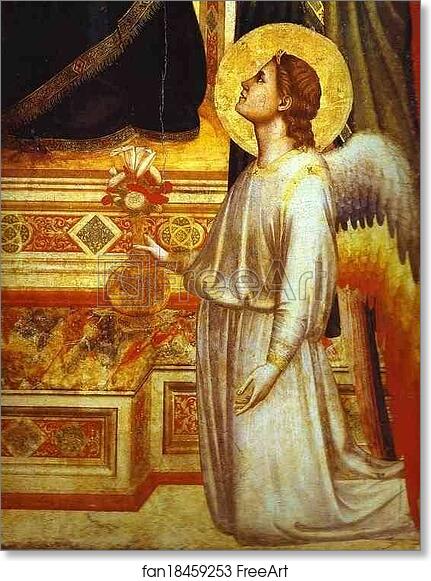 Free art print of Madonna and Child Enthroned with Saints (Ognissanti Madonna). Detail by Giotto