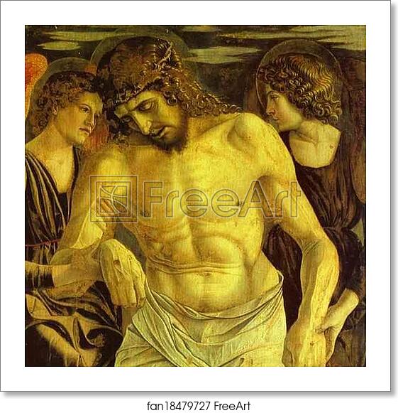 Free art print of Dead Christ Between Two Angels (Panel of St. Vincent Ferrar Polyptych) by Giovanni Bellini Free art print of Dead Christ Between Two Angels (Panel of St. Vincent Ferrar Polyptych) by Giovanni Bellini
