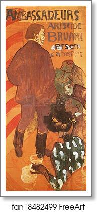 Free art print of Les Ambassadeurs: Aristide Bruant and His Cabaret by Henri De Toulouse-Lautrec Free art print of Les Ambassadeurs: Aristide Bruant and His Cabaret by Henri De Toulouse-Lautrec