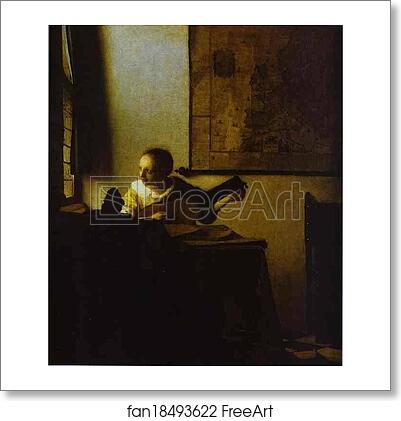 Free art print of Woman Playing a Lute near a Window by Jan Vermeer