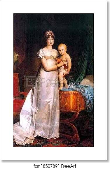 Free art print of Marie-Louise, Empress of France with Her son Napoleon II, King of Rome by Baron François-Pascal-Simon Gérard