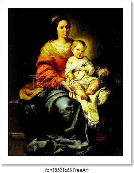 Free art print of Madonna of the Rosary by Bartolomé Esteban Murillo