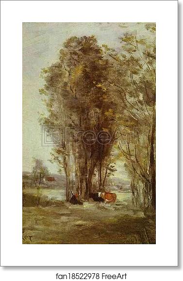 Free art print of Landscape with Cows by Jean-Baptiste-Camille Corot Free art print of Landscape with Cows by Jean-Baptiste-Camille Corot