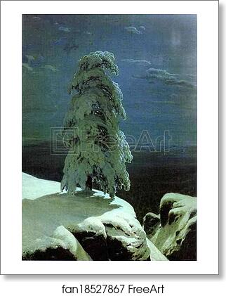 Free art print of In the Wilds of the North. After Mikhail Lermontov's verse The Pine by Ivan Shishkin