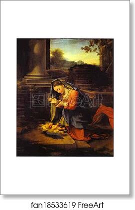 Free art print of The Adoration of the Child by Correggio