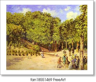 Free art print of Town Garden in Pontoise (Le jardin de la ville à Pontoise) by Camille Pissarro