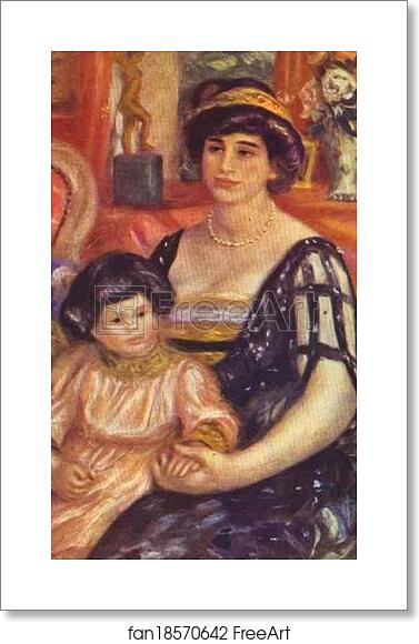 Free art print of Portrait of Madame Duberville with Her Son Henri by Pierre-Auguste Renoir