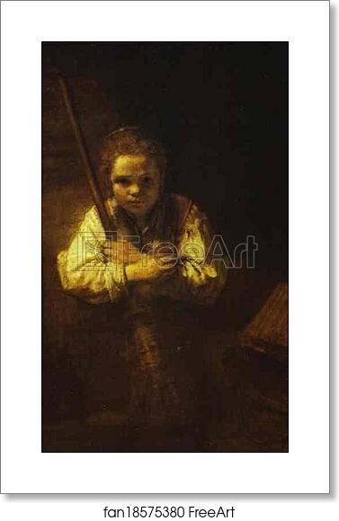 Free art print of A Girl with a Broom by Rembrandt Harmenszoon Van Rijn Free art print of A Girl with a Broom by Rembrandt Harmenszoon Van Rijn
