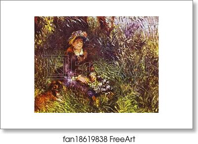 Free art print of A Woman with A Dog (Portrait of Madame Renoir) by Pierre-Auguste Renoir