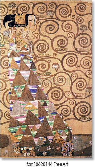 Free art print of Cartoon for the frieze in the Villa Stoclet in Brussels: Expectation by Gustav Klimt