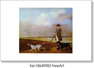 Free art print of Sir John Nelthorpe at Shooting with Two Pointers by George Stubbs