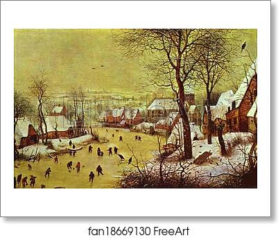 Free art print of Winter Landscape with Skaters by Pieter Bruegel The Elder