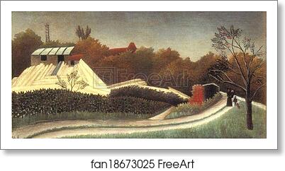 Free art print of Saw Mill, Outskirts of Paris by Henri Rousseau