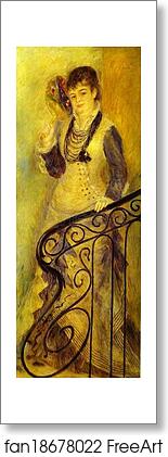 Free art print of Woman on a Staircase (Femme sur un escalier) by Pierre-Auguste Renoir