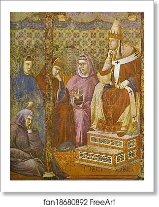Free art print of Preaching before Pope Honorius III. Detail by Giotto