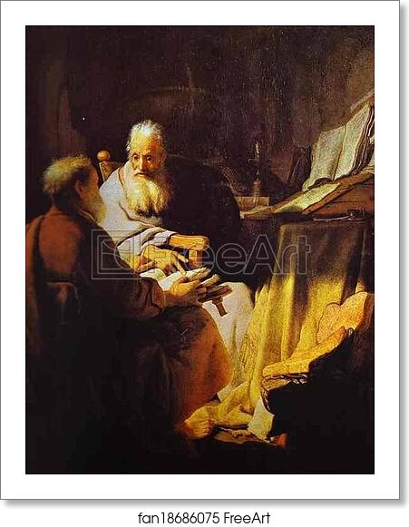 Free art print of Two Scholars Disputing (Peter and Paul?) by Rembrandt Harmenszoon Van Rijn Free art print of Two Scholars Disputing (Peter and Paul?) by Rembrandt Harmenszoon Van Rijn