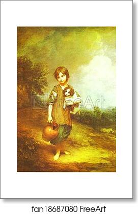 Free art print of The Cottage Girl with Dog and Pitcher by Thomas Gainsborough