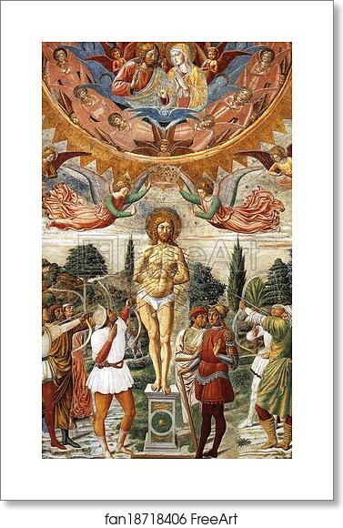 Free art print of Martyrdom of St. Sebastian by Benozzo Gozzoli