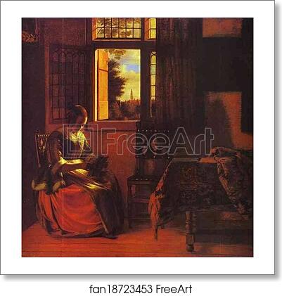 Free art print of A Woman Reading a Letter by Pieter De Hooch