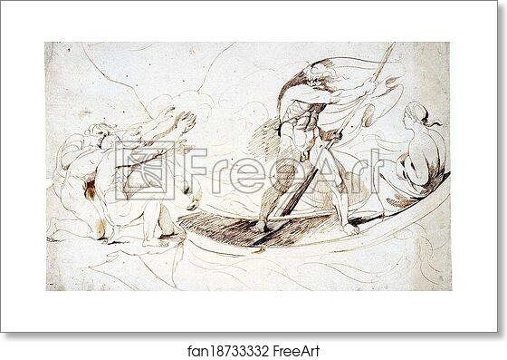 Free art print of Psyche Being Rowed by Charon Across the Styx by George Romney Free art print of Psyche Being Rowed by Charon Across the Styx by George Romney