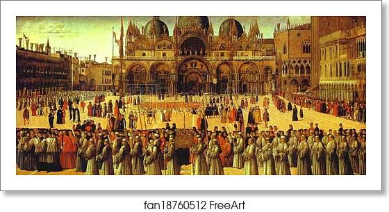 Free art print of Procession in St. Mark's Square by Gentile Bellini Free art print of Procession in St. Mark's Square by Gentile Bellini