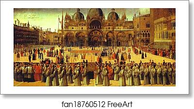 Free art print of Procession in St. Mark's Square by Gentile Bellini