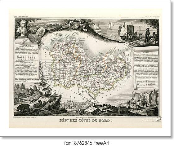 Free art print of Dépt. des Côtes du Nord (région du nord-ouest) by Victor Jules Levasseur Free art print of Dépt. des Côtes du Nord (région du nord-ouest) by Victor Jules Levasseur