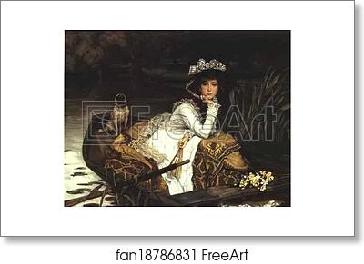 Free art print of Young Lady in a Boat by Jacques Joseph Tissot (A.K.A. James Tissot)
