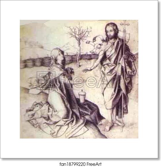 Free art print of Christ and Mary Magdalene by Martin Schongauer