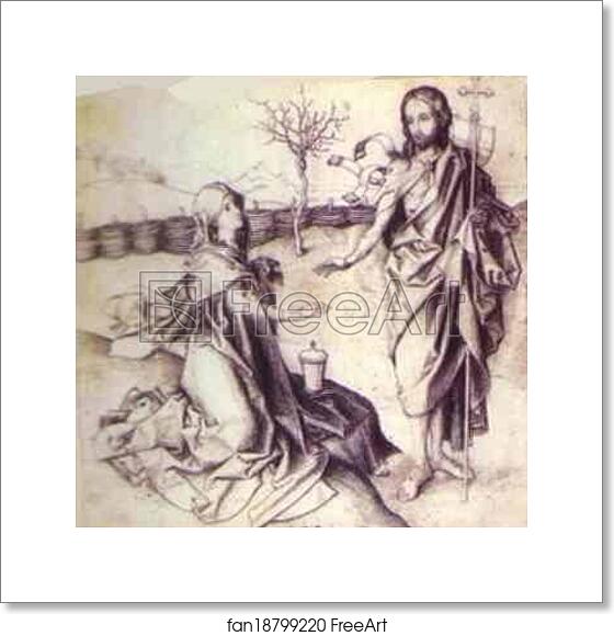 Free art print of Christ and Mary Magdalene by Martin Schongauer Free art print of Christ and Mary Magdalene by Martin Schongauer