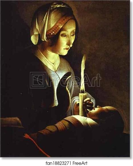 Free art print of The Newborn by Georges De La Tour