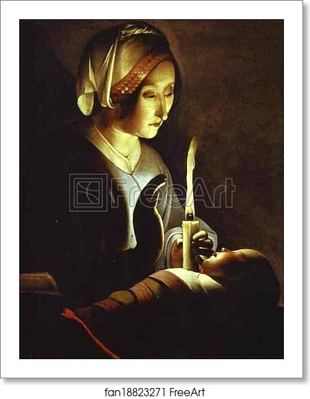 Free art print of The Newborn by Georges De La Tour