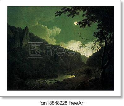 Free art print of Dovedale by Moonlight by Joseph Wright Of Derby