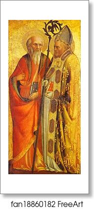 Free art print of St. John the Evangelist and St. Martin of Tours by Masolino Da Panicale