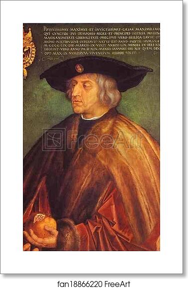 Free art print of Portrait of Maximilian I by Albrecht Dürer Free art print of Portrait of Maximilian I by Albrecht Dürer