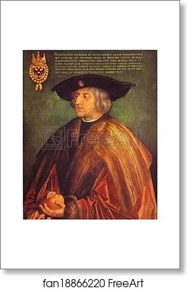Free art print of Portrait of Maximilian I by Albrecht Dürer